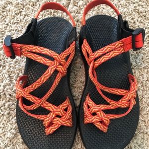 Size 7 orange chacos